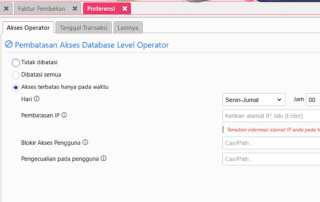 Pengaturan Preferensi Pembatasan Accurate Online